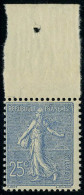Neuf Sans Charnière N° 132, 25c Bleu Semeuse Lignée Bdf, T.B. - Other & Unclassified
