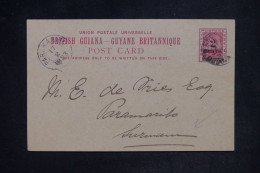 GUYANE BRITANNIQUE - Entier Postal Surchargé Pour Le Surinam En 1893  - L 152405 - Guyane Britannique (...-1966)