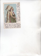 CARTOLINA ;  A  FAMOUS  SIOUX  CHIEF  "  STANDING  BEAR "  .  VIAGGIATA 1905  -  FRANCOBOLLO  ASPORTATO - Indios De América Del Norte