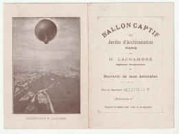 PARIS - Ballon Captif H. LACHAMBRE - Souvenir Ascension 22 Juillet 1900 - Petit Dépliant Touristique - Other & Unclassified