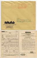 Germany 1941 3pf. Meter Cover & Report; Leipzig - RAVAG, Rauchwaren-Versteigerungs To Schiplage - Machines à Affranchir (EMA)