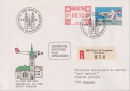 1988 R-Brief, Sonderflug Zürich - Samedan, FraMA +Zum: F49, Mi: 1369 - Postage Meters