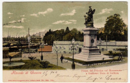 GENOVA - PIAZZA DEL PRICIPE COL MONUMENTO A DEFERRARI DI GALLIERA - 1904 - Vedi Retro - Formato Piccolo - Genova