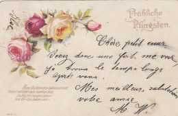 Pfingsten-Wünsche Mit Rosen Und Spruch Gl1905 #E6219 - Pinksteren