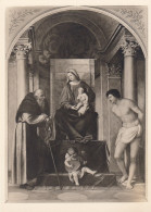 ALESSANDRO BONVICINO Thronende Madonna Mit Dem KInde Ngl #E6349 - Peintures & Tableaux