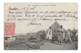 Postcard Senegal Rufisque Les Lebous Fishing People Huts Undivided Posted 1904 French Senegal Colonial Stamp - Sénégal