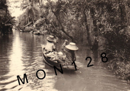 BANGKOK - MARCHé FLOTTANT 1960 - PHOTO D'EPOQUE 12,5x9 Cms - Azië