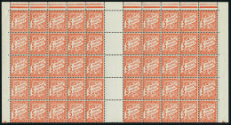 Neuf Sans Charnière N° 20, 5f Orange, 1/2 Feuille De 50, T.B. - Sonstige & Ohne Zuordnung