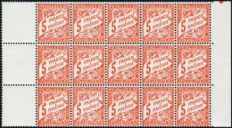 Neuf Sans Charnière N° 20, 5f Orange En Bloc De 15 Ex, Bdf, Excellent Centrage, Sup - Other & Unclassified