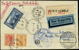 Lettre Zeppelin 1.SAF, CP Recommandée (1.5.33), CàD De Transit De Paris (3.5.33) Et De Friedrichshafen (6.5.33), Affranc - Other & Unclassified