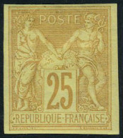 Neuf Avec Charnière N° 44, N° 25c Jaune Bistre - TB, Signé Miro, - Andere & Zonder Classificatie