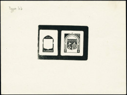 Type Armoiries D'Oran De 1947. Epreuve D'artiste En Noir, En 2 Parties. T.B. - Other & Unclassified