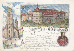 Stuttgart, Stiftskirche Und Altes Schloss, Litho Gl1897 #E7026 - Autres & Non Classés