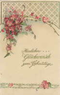 Geburtstag-Wünsche Mit Blumengebinde Glum 1910? #E8217 - Compleanni