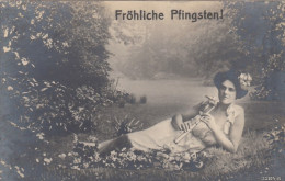 Pfingsten-Wünsche Von Flötenspielerin Glum 1910? #E8283 - Pinksteren