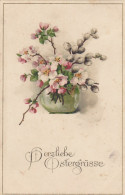 Ostern-Wünsche Mit Obstblüten-Vase Glum 1910? #E7443 - Pasen