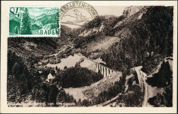 Lettre 84p Le Hoellental, Sur C.M., CàD Illustré (ski) Hinterzalten 19.6.48. T.B. - Sonstige & Ohne Zuordnung