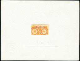 N° 229. 50f Bicycle. Epreuve D'artiste En Orange, Signée Avec Cachet à Sec. T.B. - Andere & Zonder Classificatie