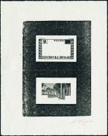 Type Hôtel Du Gouvernement De 1929. Epreuve D'artiste En Noir, En 2 Parties : Cadre + Fond. Sans La Valeur Faciale. T.B. - Andere & Zonder Classificatie
