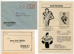 Germany 1940 3pf. Meter Cover & Fur Catalog; Leipzig - Hans Carl Müller, Felle Und Rauchwaren To Schiplage - Frankeermachines (EMA)