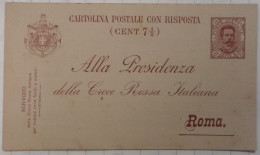 Italie Entier Postal Croix-Rouge Neuf. TB - Entiers Postaux