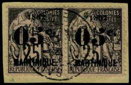 Fragment N° 29Ca, 05 S/25c Erreur 1882 Tenant à 1892 Obl. S/Fragment, TB - Sonstige & Ohne Zuordnung