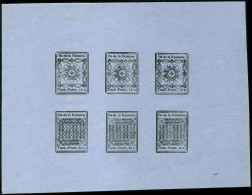 Neuf Sans Gomme N° 1a/2b, Réimpression De 1866, Feuillet Complet De 6 (le 15c X3 Et Le 30c X3), TB - Sonstige & Ohne Zuordnung