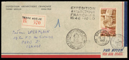 Lettre N° 1, 100F Obl. 15.2.49 + 20.1.50 S/LR Griffe Expédition 1948-1950..., TB - Sonstige & Ohne Zuordnung