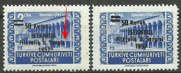 Turkey; 1957 Surcharged Commemorative Stamp For Istanbul Philately Exhibition ERROR "Missing Surcharge" - Nuovi