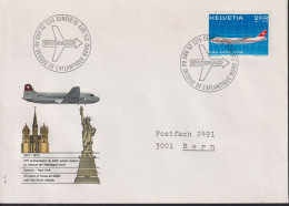 1972 Pro Aero, SWISSAIR, Zum: F47, Mi: 968, ⵙ1215 GENÈVE 15, 25 ANS - DESSUS DE L`ATLANTIQUE NORD - First Flight Covers