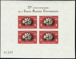 Neuf Sans Charnière N° 90. UPU 1949. Bloc Feuillet Dentelé + Non Dentelé T.B. - Sonstige & Ohne Zuordnung
