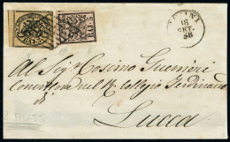 Lettre N° 4 + 6. 3B Otto Filetti + 5B S/L 18 Set 58 Pour Lucca, T.B. Signé Diéna. Sassone. - Andere & Zonder Classificatie