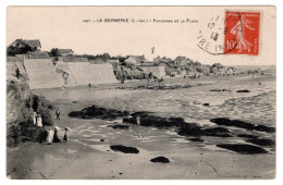 La Bernerie (Loire Inférieure). Panorama De La Plage. CP Noir Et Blanc. Phototypie Vassellier. Nantes - La Bernerie-en-Retz