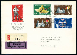 Lettre N° 558/61, BF N° 15, N° 562/66, 567/71, Chaque Série Avec Oblitération FDC Sur LR, T.B. Cote SBK 700 FS. - Sonstige & Ohne Zuordnung