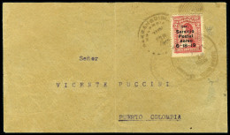 Lettre N° 1, 2c Rouge Carminé, 1er Service Postal, Obl. Baranquilla S/L Pour Puerto Colombia, TB - Sonstige & Ohne Zuordnung