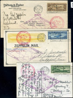 Lettre N° 13/15, La Série Zeppelin S/2 Lettres Et 1 Carte, TB - Photo WEB - Other & Unclassified