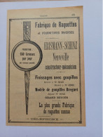 Ancienne Publicité Horlogerie ERISMANN-SCHINZ NEUVEVILLE Suisse 1914 - Zwitserland