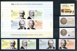 RC 27612 LIECHTENSTEIN 2012 LOT DE TIMBRES SF 21,40 VENDU EN DESSOUS DE LA FACIALE NEUFS ** MNH TB - Neufs