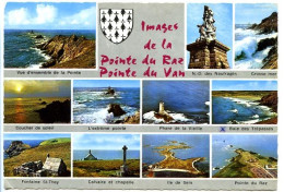 CPSM Dentelée 10.5 X 15 Finistère  Images De La POINTE DU VAN  Et De La POINTE DU RAZ  Phare De La Vieille  Coucher De* - Andere & Zonder Classificatie