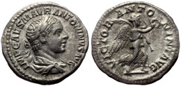 Elagabalus Denarius, Victory Reverse - The Severans (193 AD Tot 235 AD)