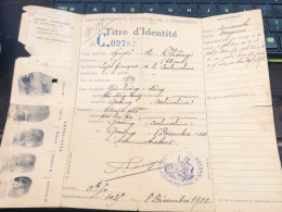 VIET NAM-OLD-ID PASSPORT INDO-CHINE-name-NGUYEN THI THONG-1922-1pcs Book - Verzamelingen