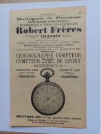 Ancienne Publicité Horlogerie ROBERT FRERES VILLERET Suisse 1914 - Switzerland