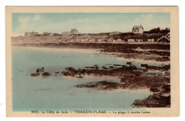 Tharon-Plage (Loire Inférieure). La Plage à Marée Basse. Carte Postale. Ets Rivière-Bureau, Pons (Charente Inférieure) - Tharon-Plage