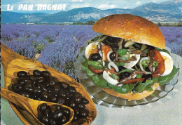 Cpsm Neuve Gastronomie Française, Recette Provençale, Le Pan Bagnat, Olives, Lavande - Recipes (cooking)