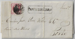Portugal 1865 Complete Fold Cover Sent From Paredes De Coura To Porto Stamp King Luis I 25 Reis - Briefe U. Dokumente
