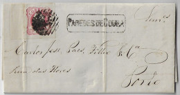 Portugal 1865 Complete Fold Cover Sent From Paredes De Coura To Porto Stamp King Luis I 25 Reis - Storia Postale