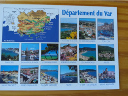 83 -LE VAR -  Carte Géographique- Contour Du Departement  Avec Multivues - Maps