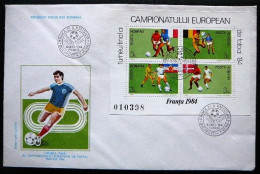 (dcbv-1684)  Romania - Roumanie - Roemenië  2  FDC    Mi  BF 205-206   Yv  BF 168-169   1984  2 Scans - Europei Di Calcio (UEFA)