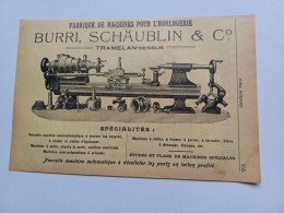 Ancienne Publicité Horlogerie BURRI SCHAUBLIN ET CO TRAMELAN DESSUS Suisse 1914 - Zwitserland