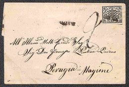 Antichi Stati Italiani - Stato Pontificio - 1855/1868 - Insieme Di Tre Lettere Affrancate Con 1 Baj + Due Lettere Con 2  - Autres & Non Classés